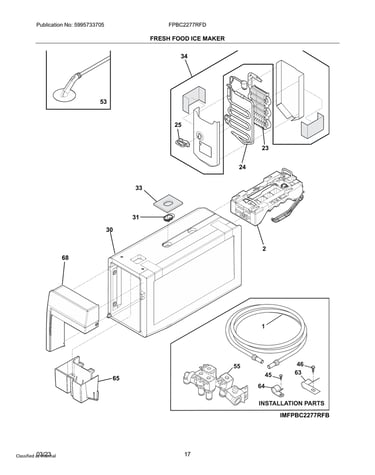 Fresh food ice maker