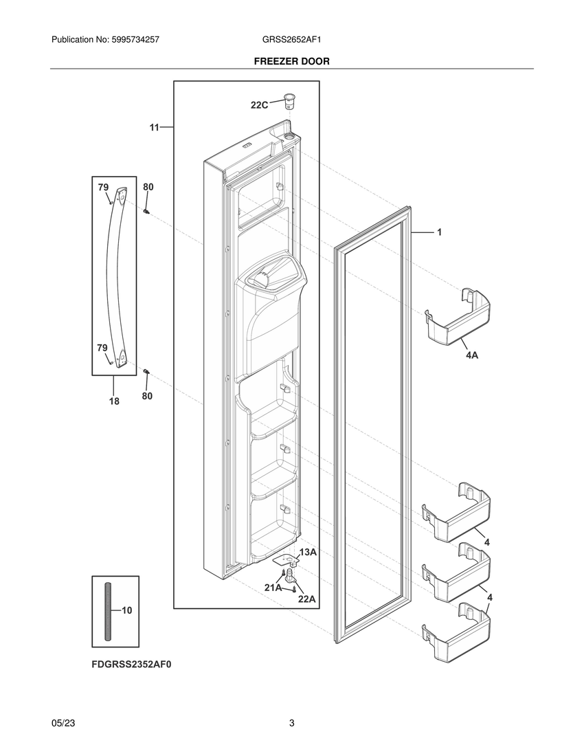 Freezer door