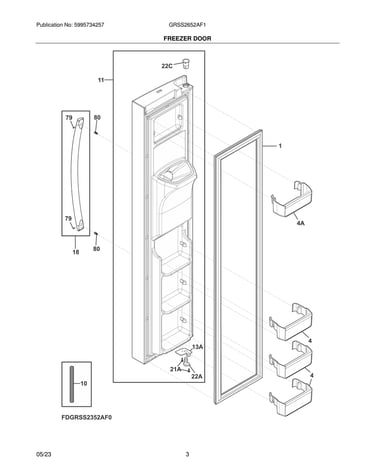Freezer door