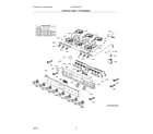 Frigidaire PCFD3670AFA control panel/top burners diagram