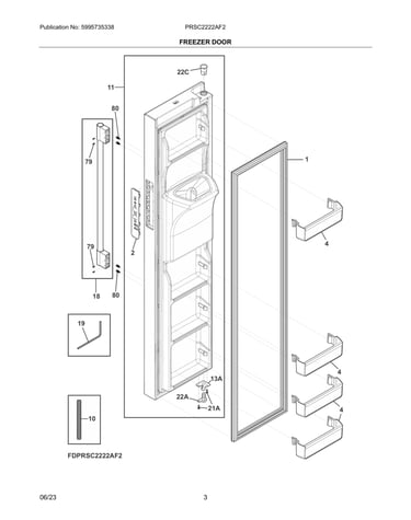 Freezer door