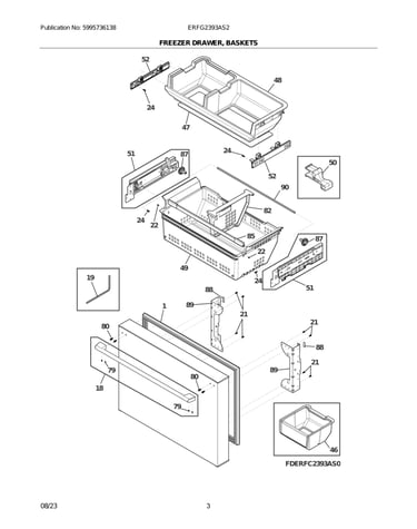 Freezer drawer, baskets