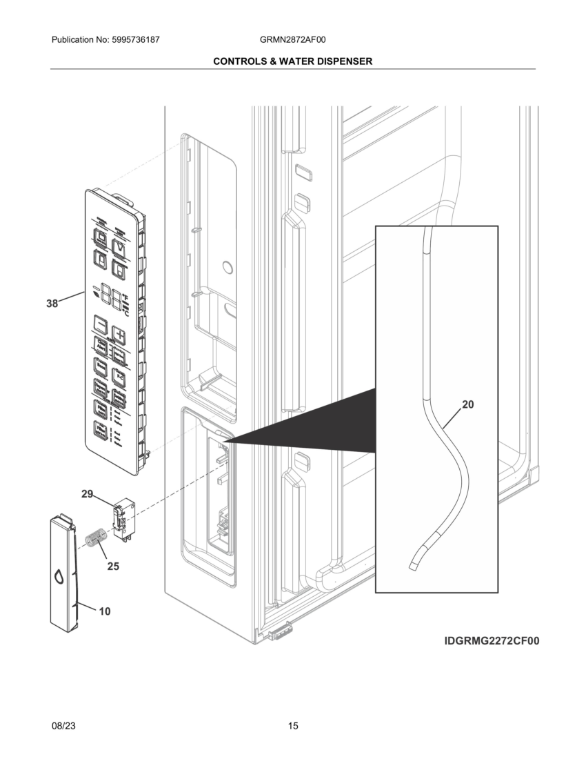 Controls & water dispenser
