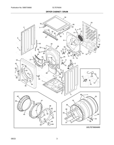 Dryer cabinet/drum