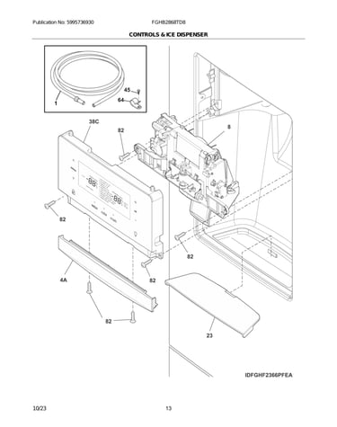 Controls & ice dispenser