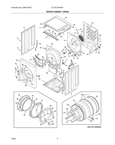 Dryer cabinet/drum