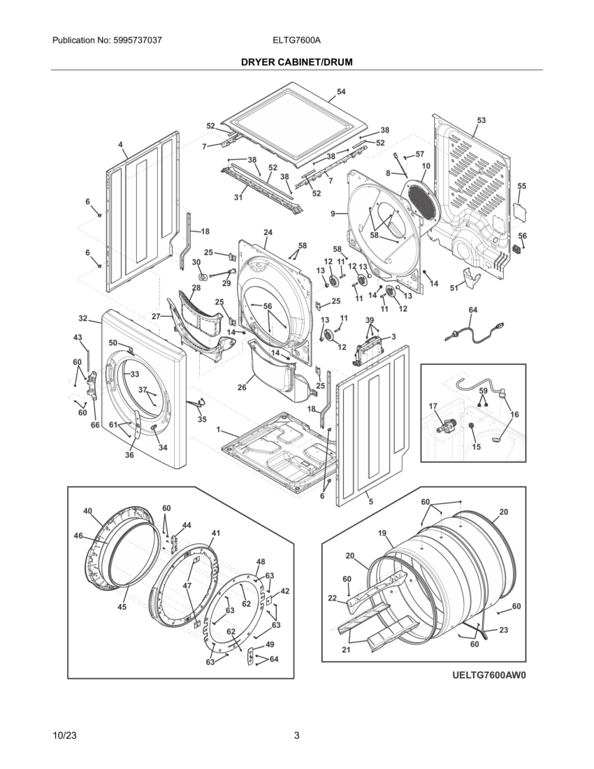 Dryer cabinet/drum
