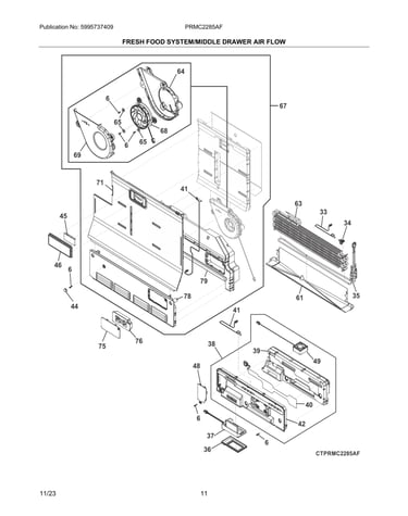 Fresh food/drawer system