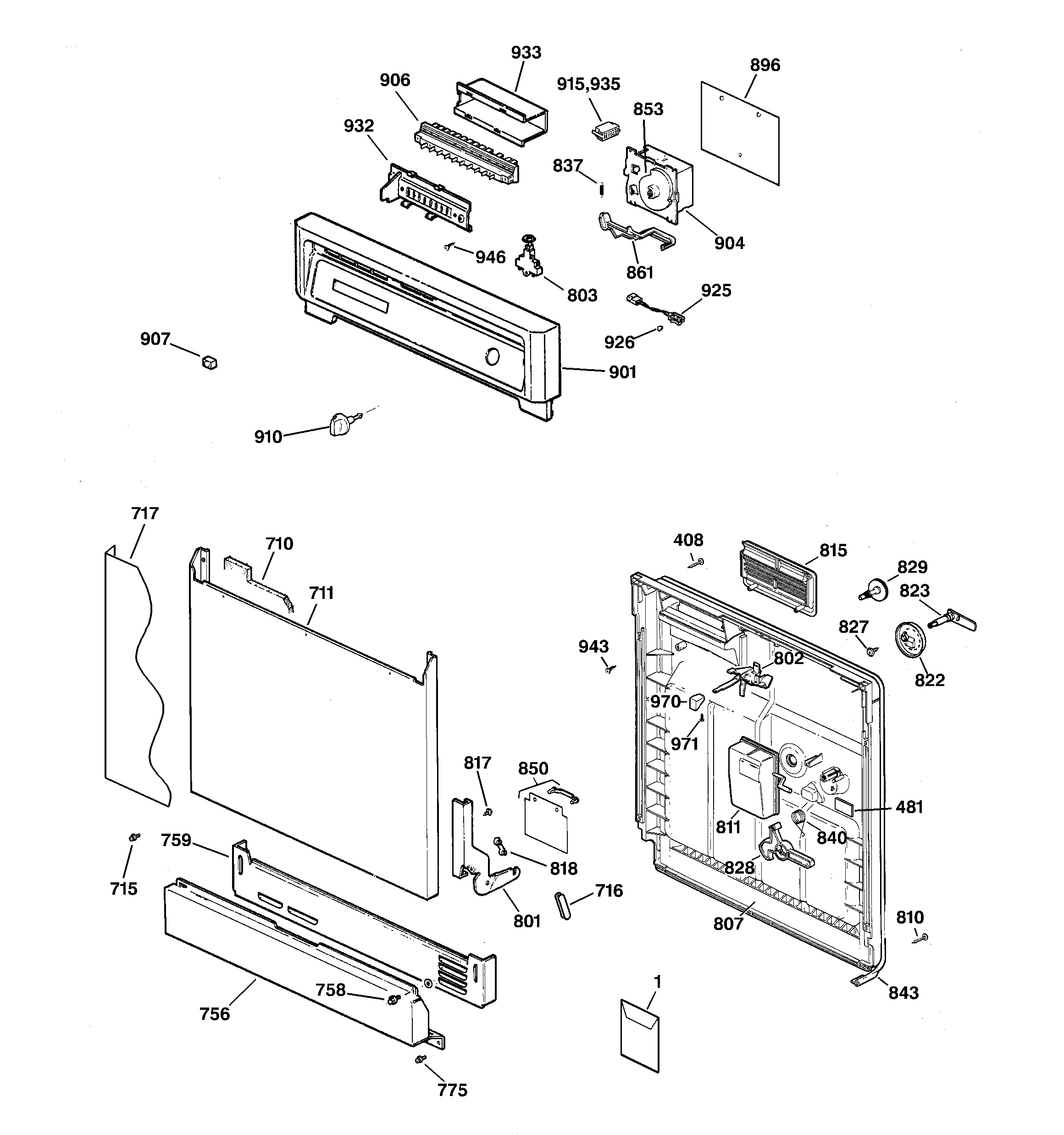 Escutcheon & door assembly