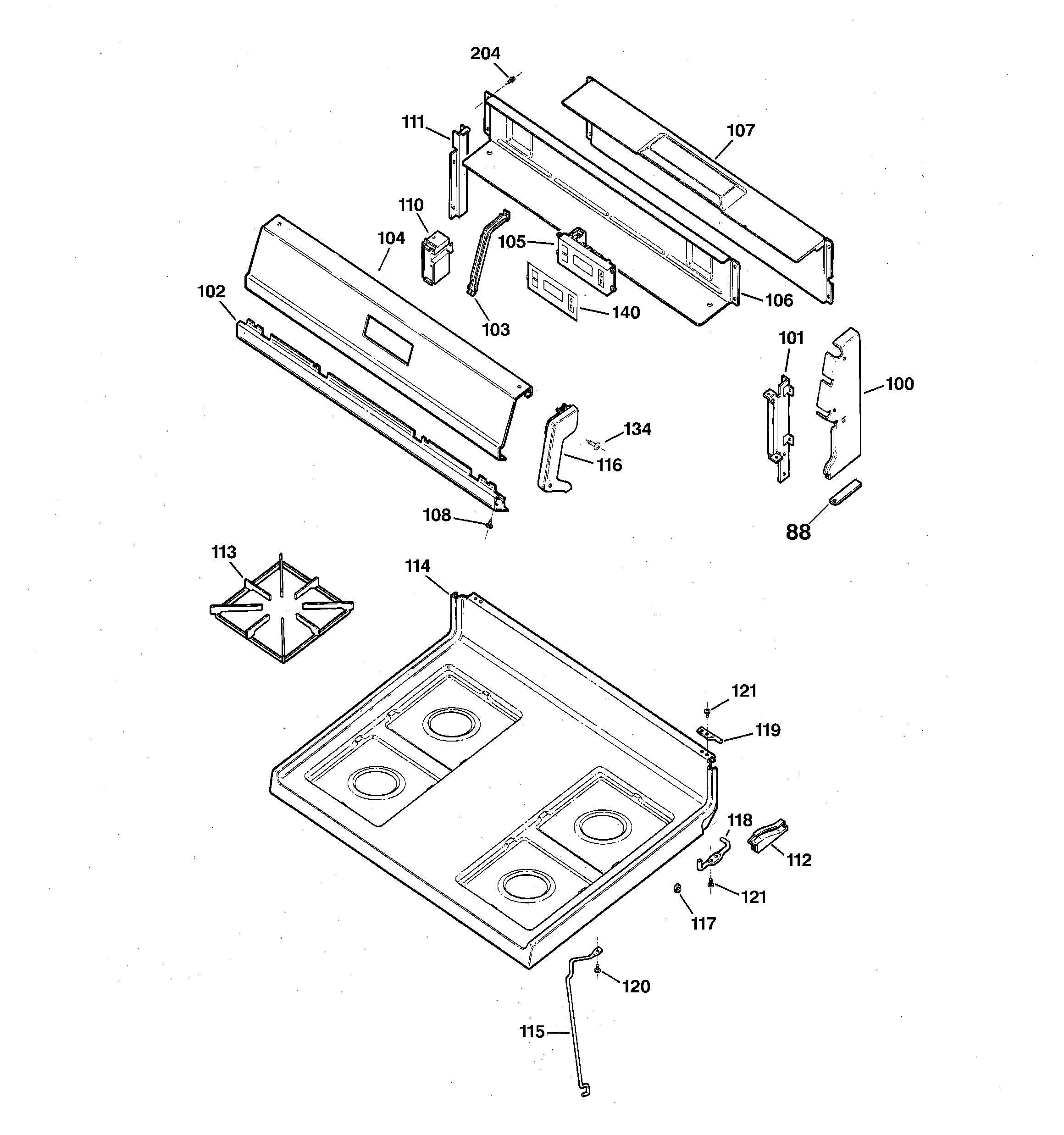 CONTROL PANEL & COOKTOP