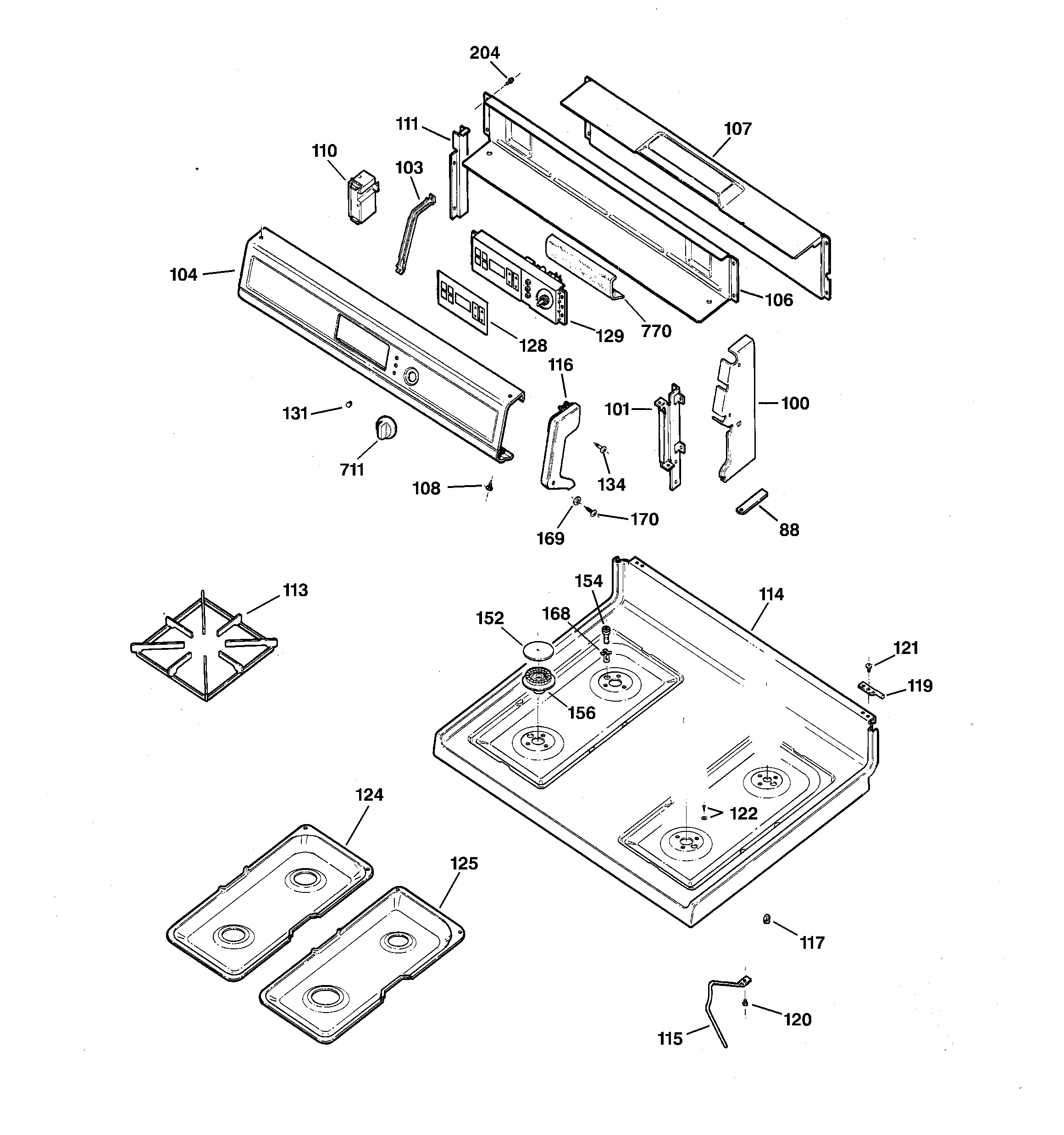 CONTROL PANEL & COOKTOP