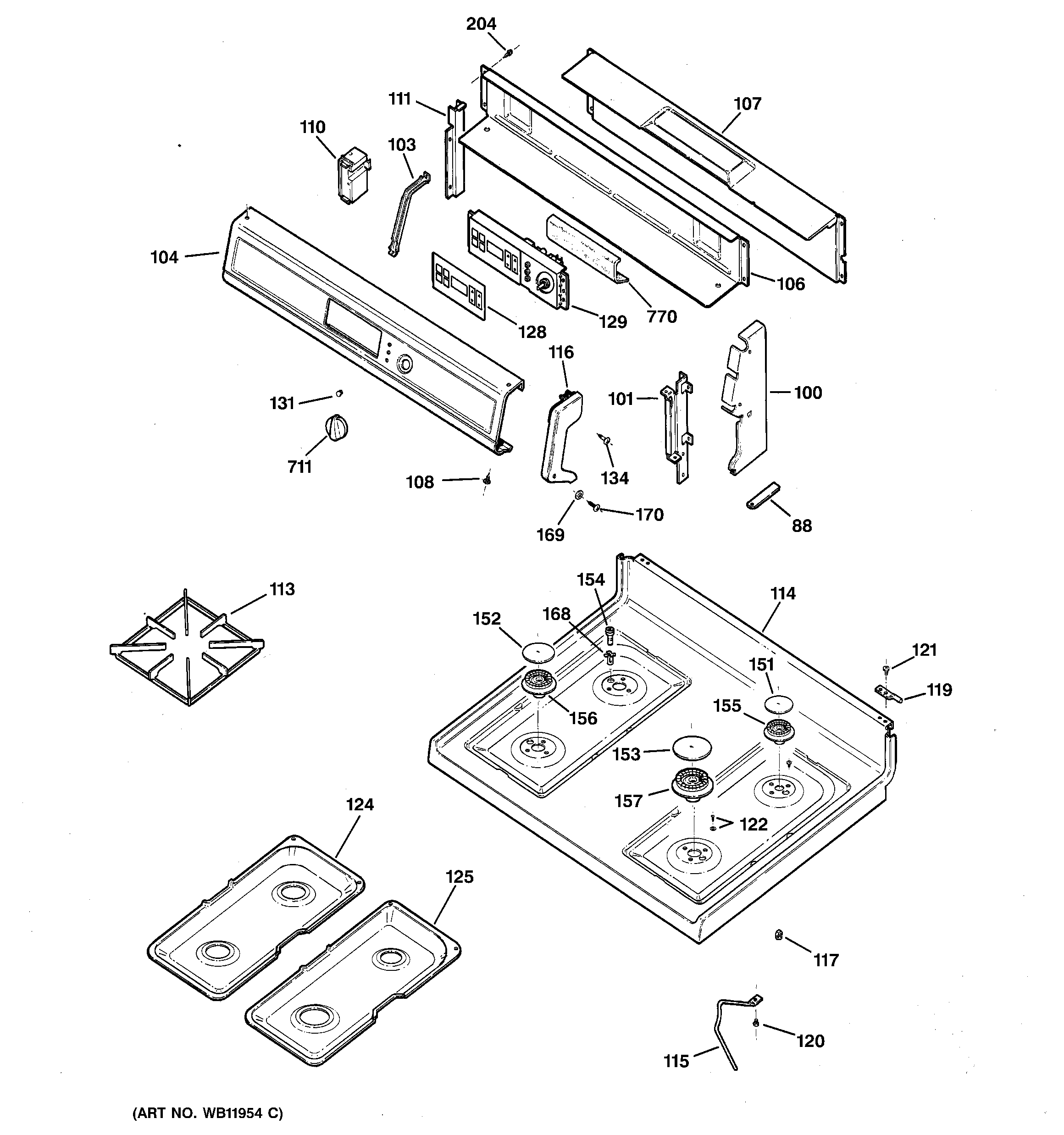 CONTROL PANEL & COOKTOP