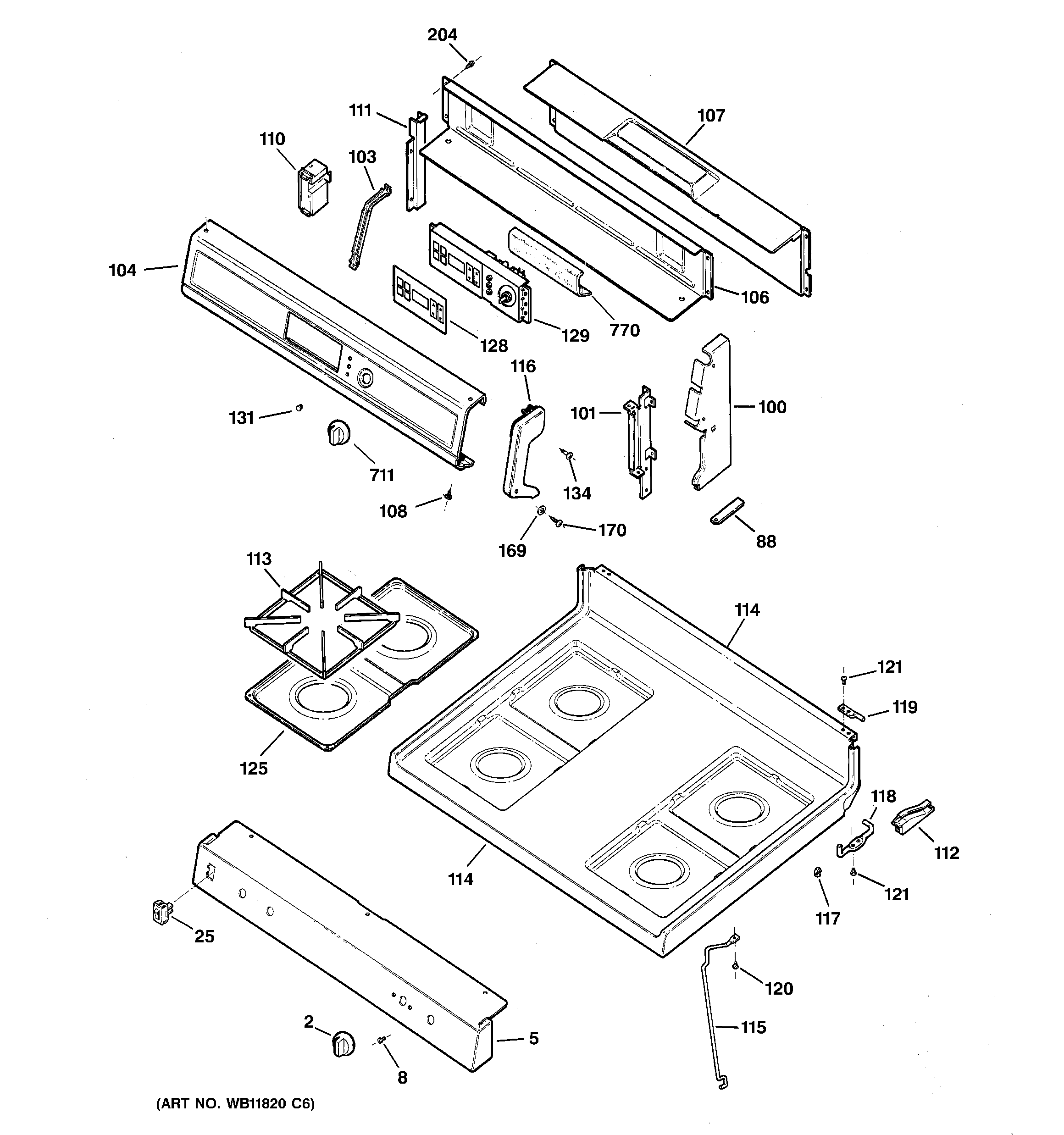 CONTROL PANEL & COOKTOP