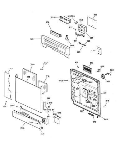 Escutcheon & door assembly