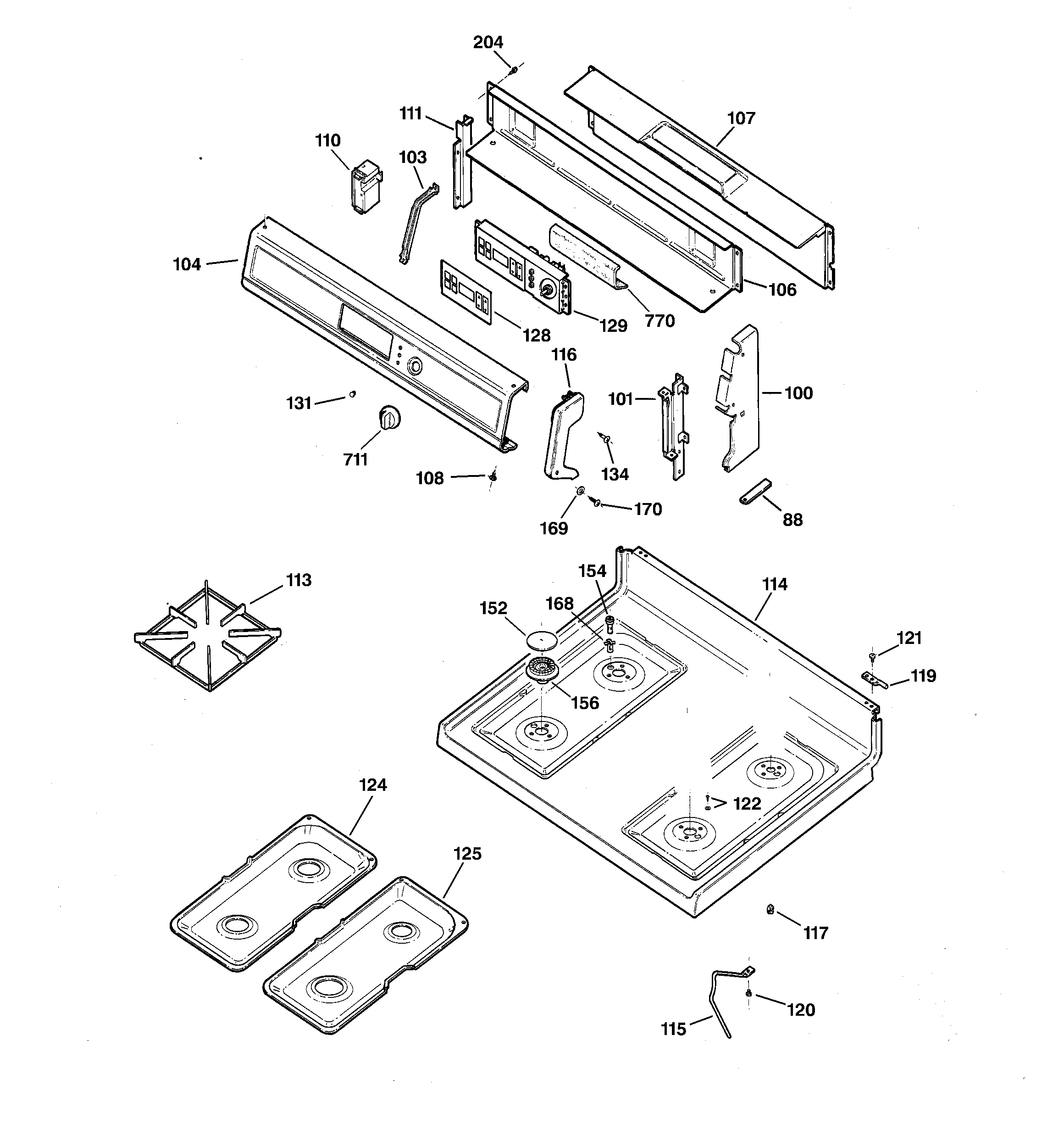 CONTROL PANEL & COOKTOP