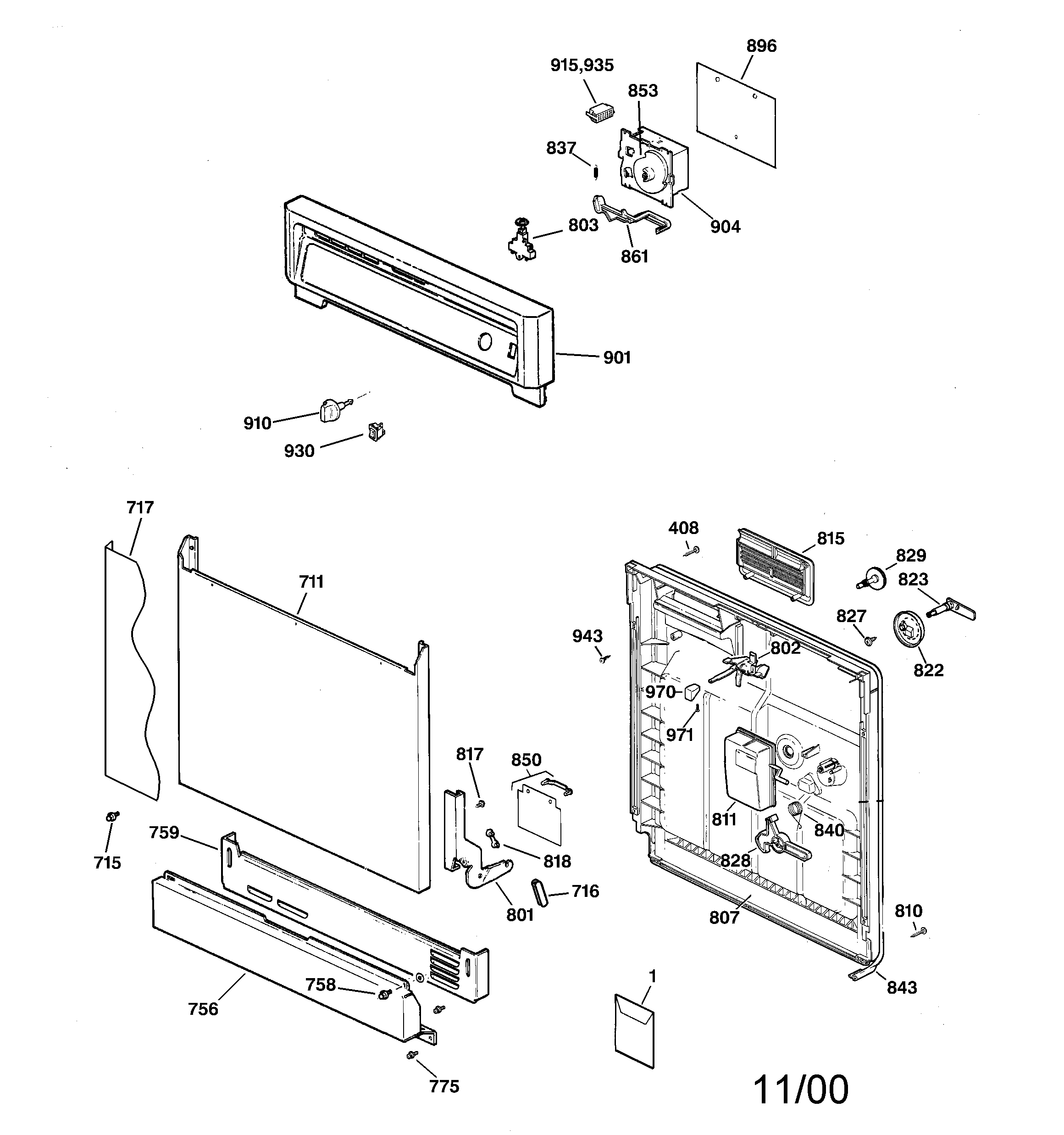 Escutcheon & door assembly