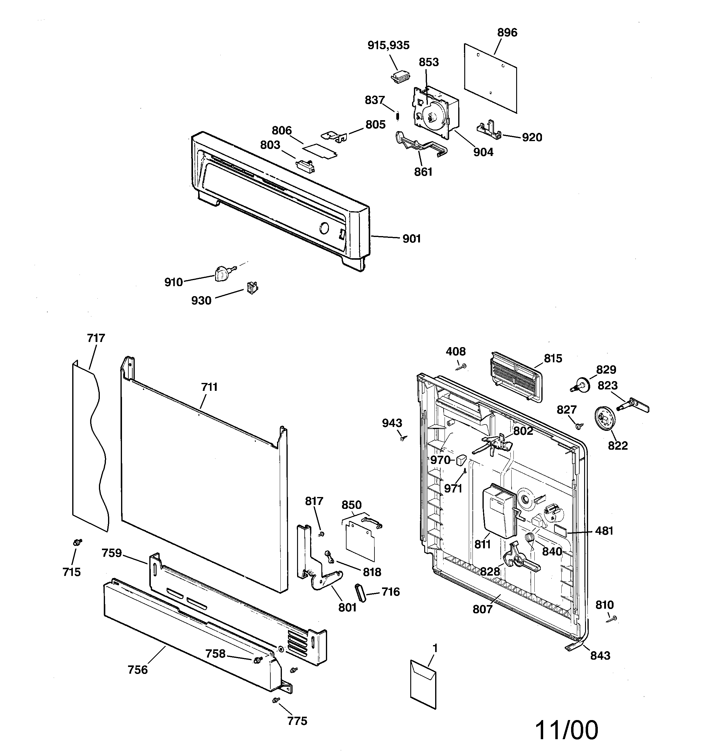 Escutcheon & door assembly