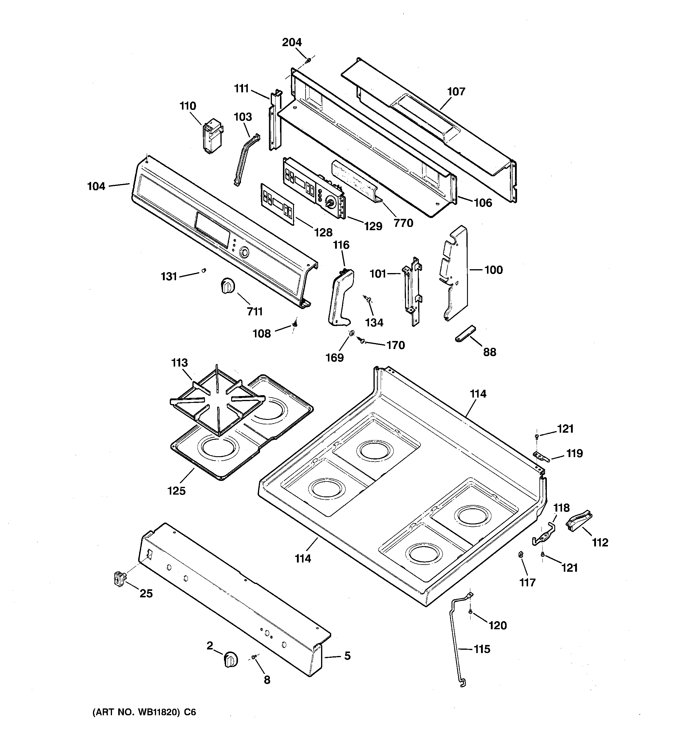 CONTROL PANEL & COOKTOP