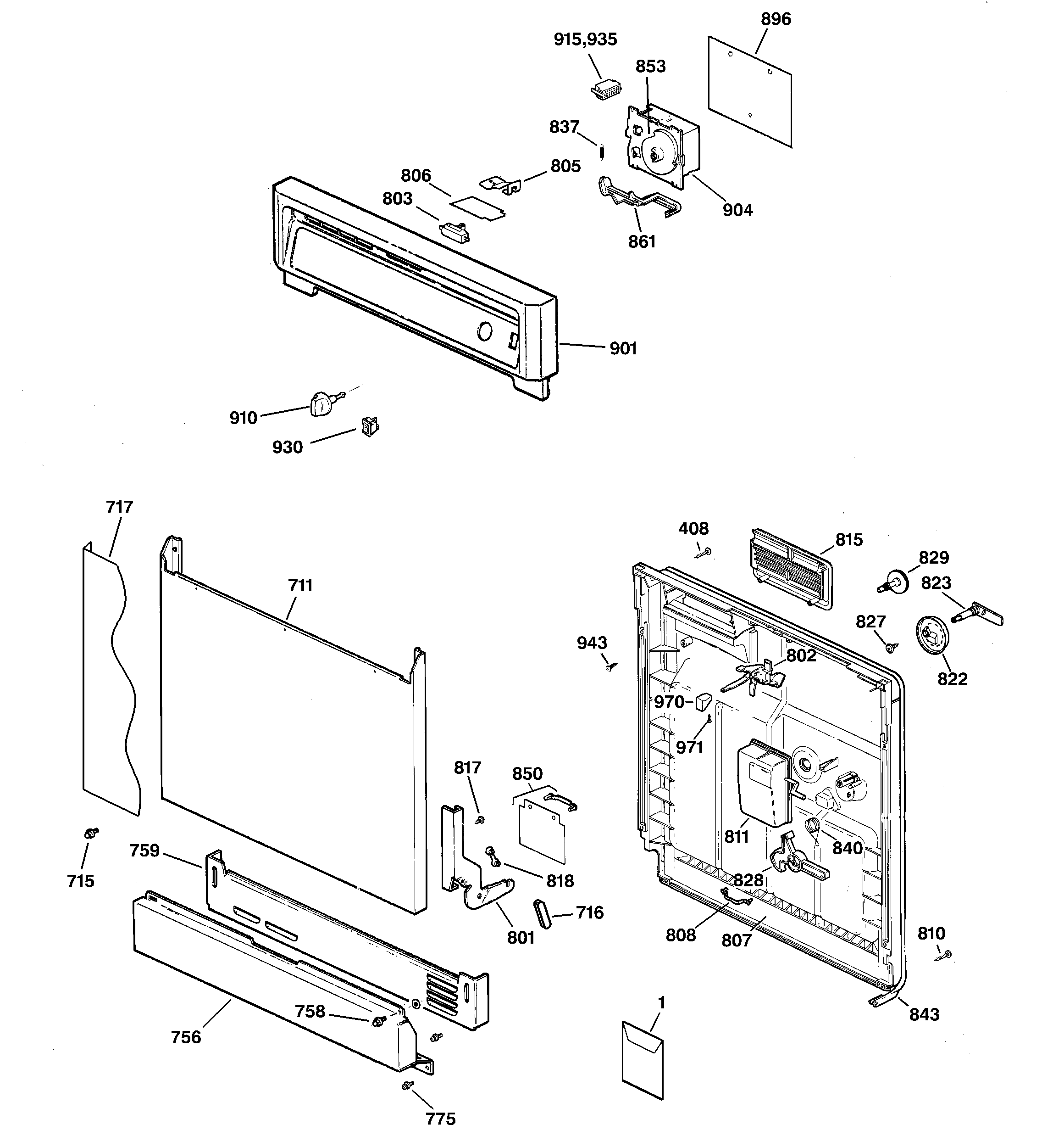 Escutcheon & door assembly