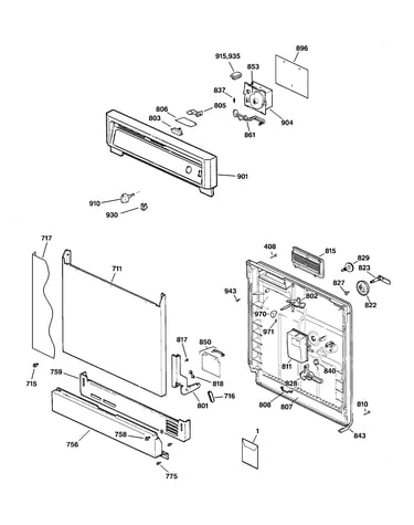 Escutcheon & door assembly