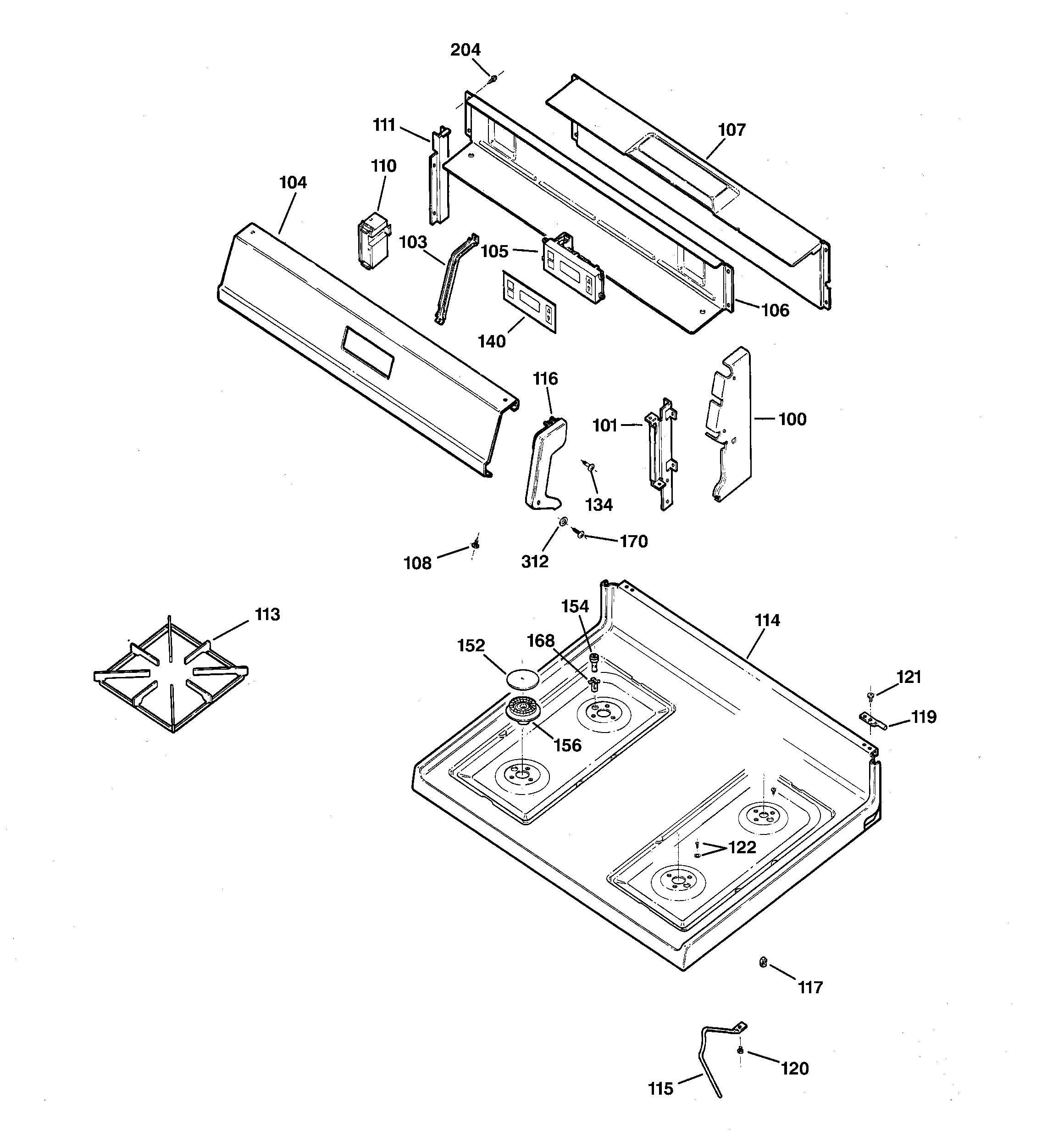 CONTROL PANEL & COOKTOP