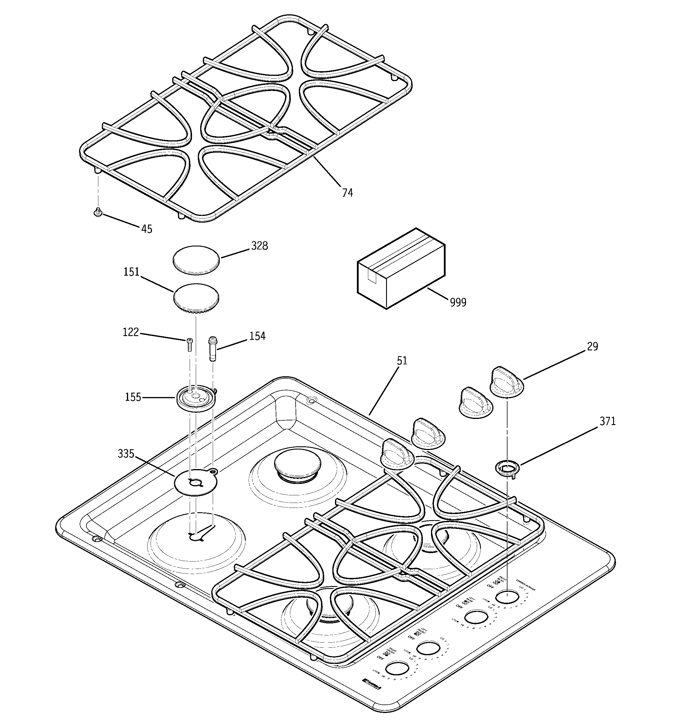 Control panel & cooktop