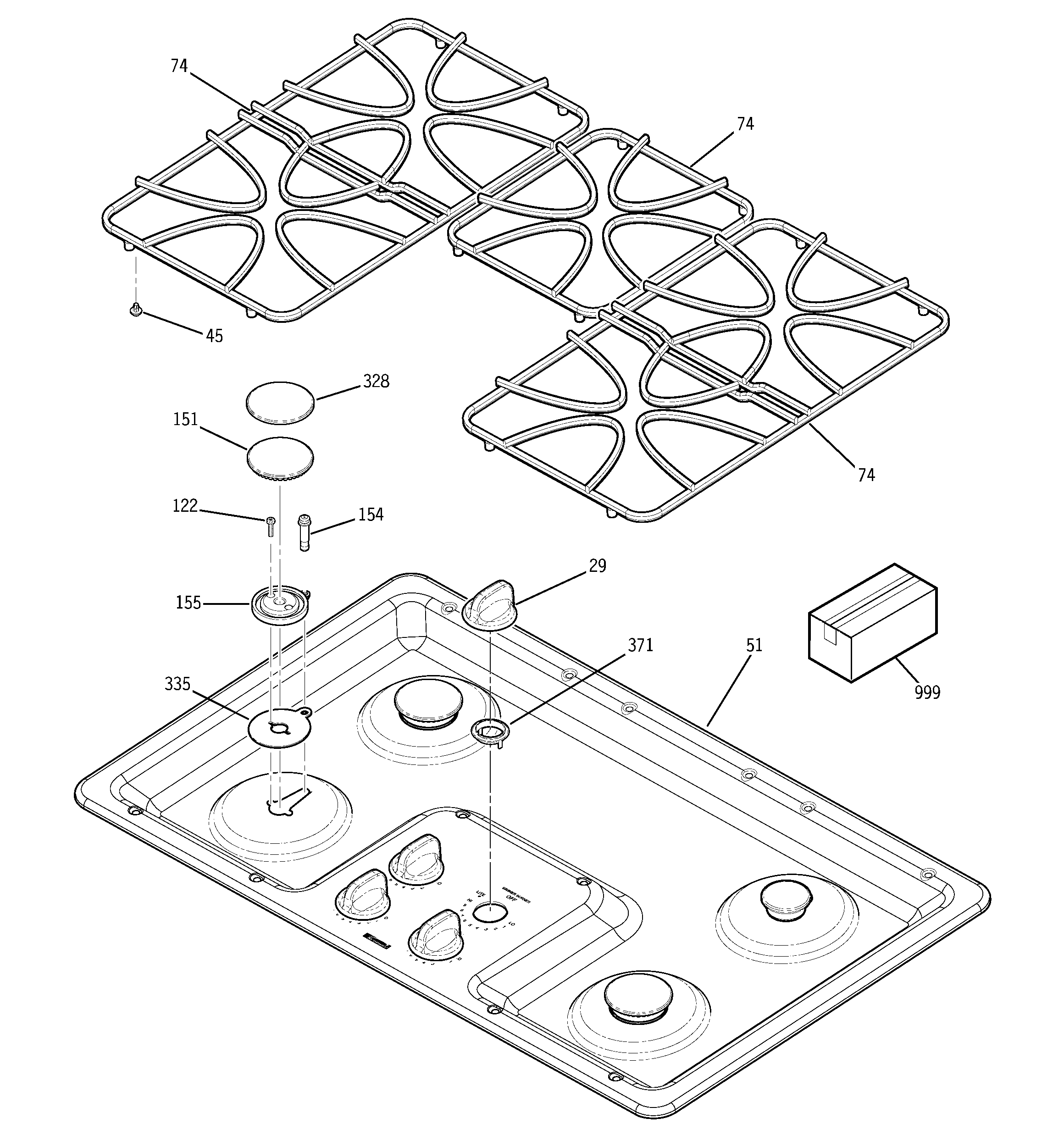 Control panel & cooktop