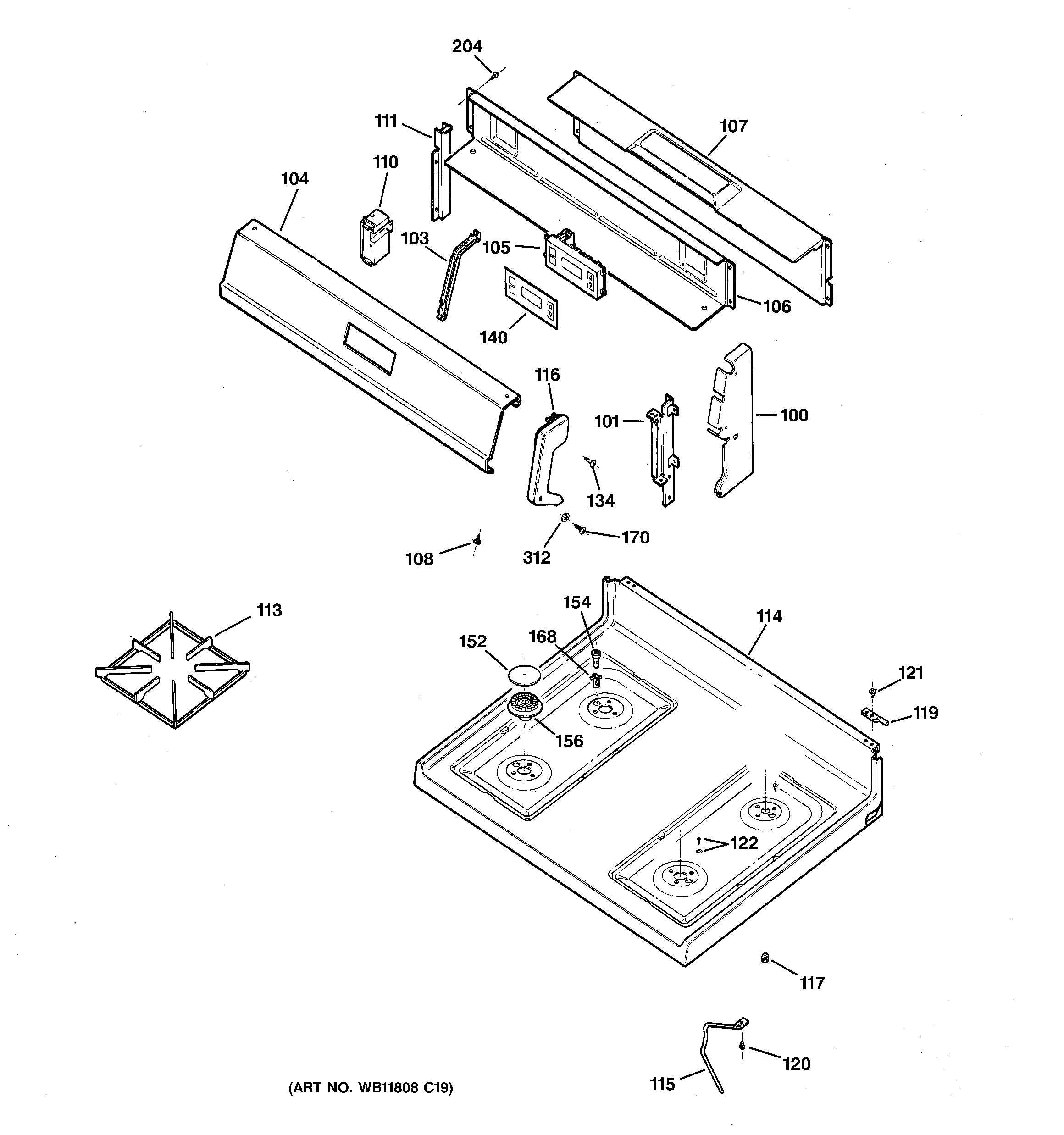 CONTROL PANEL & COOKTOP