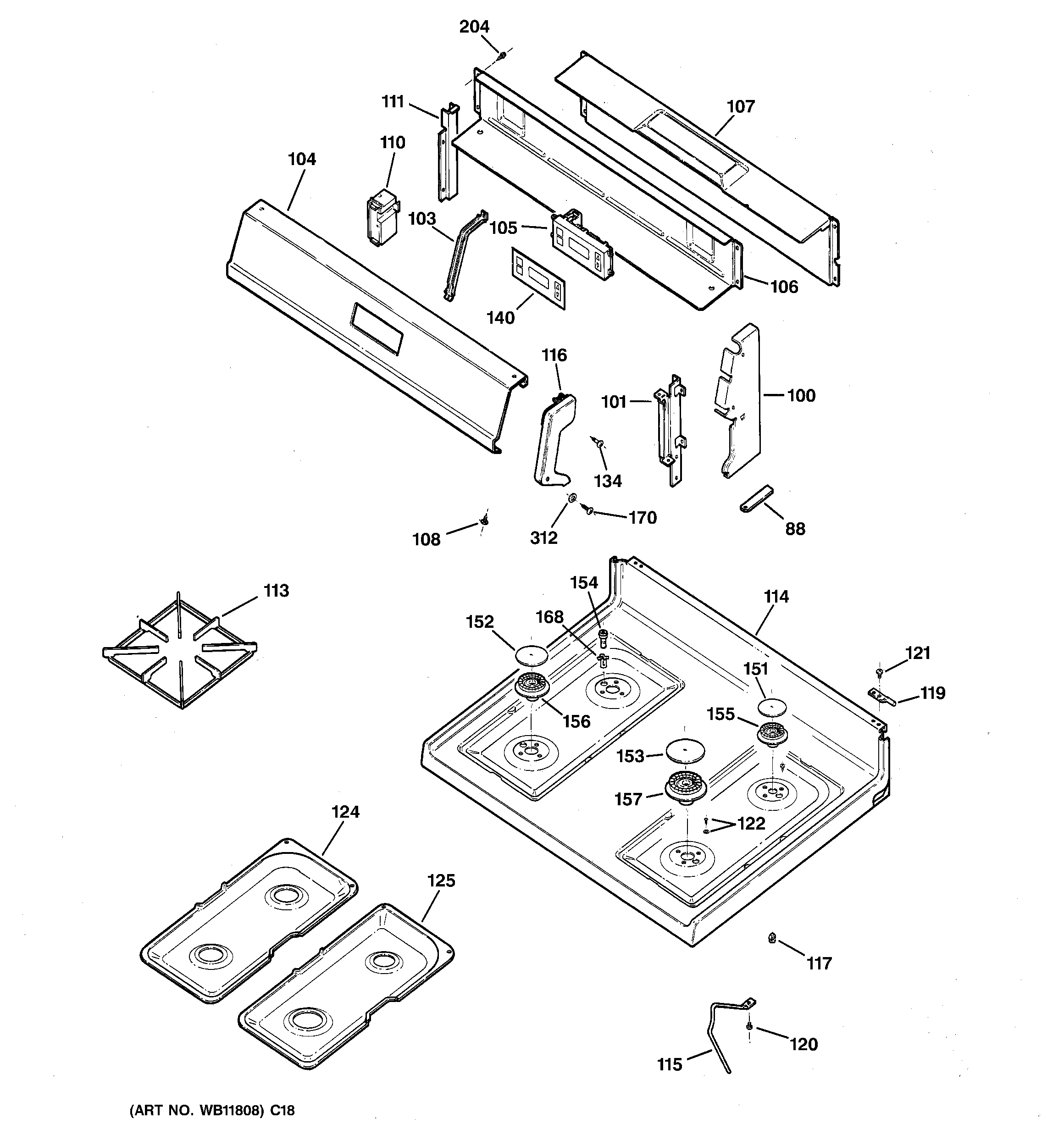 CONTROL PANEL & COOKTOP