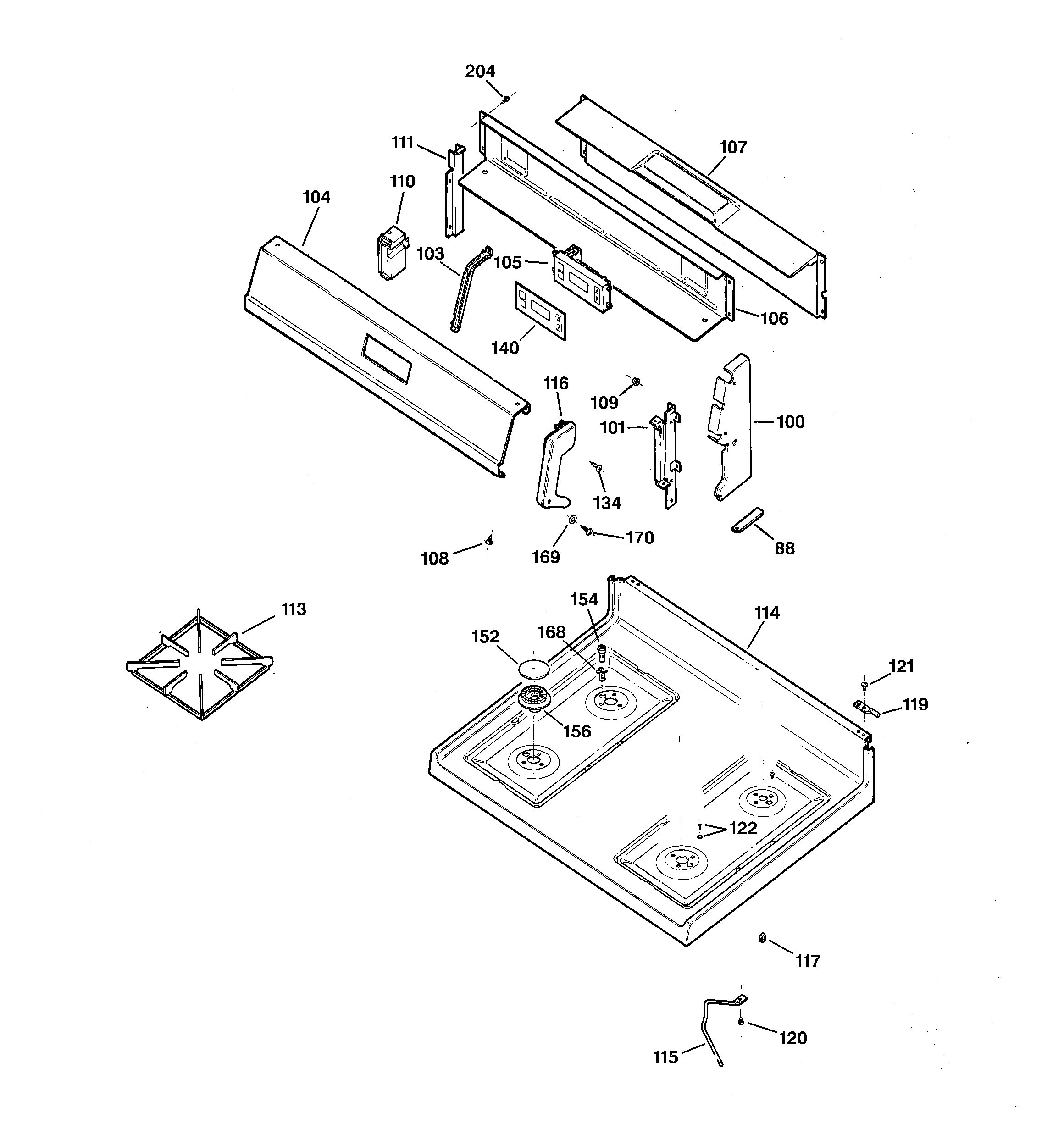 CONTROL PANEL & COOKTOP