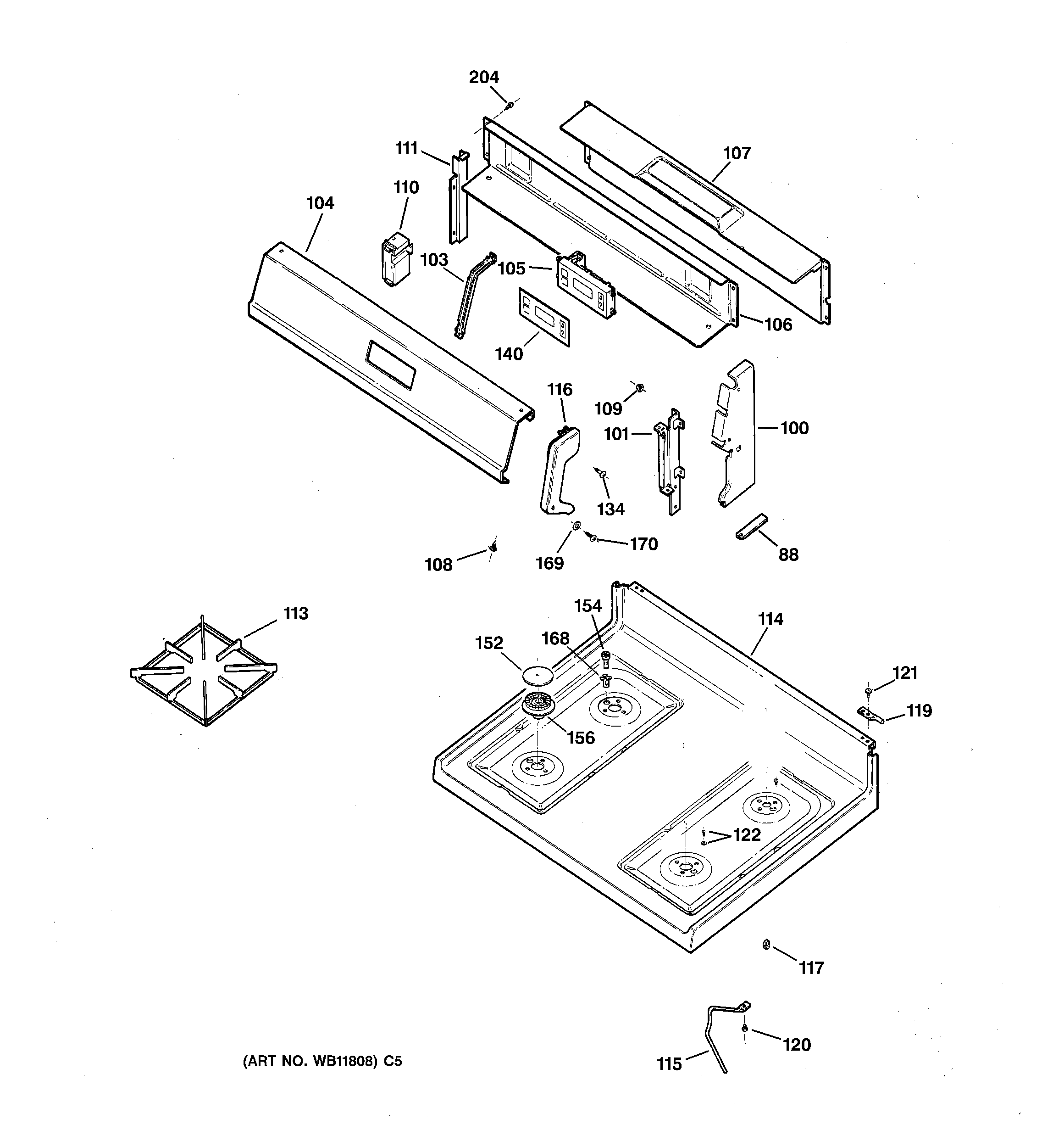 CONTROL PANEL & COOKTOP