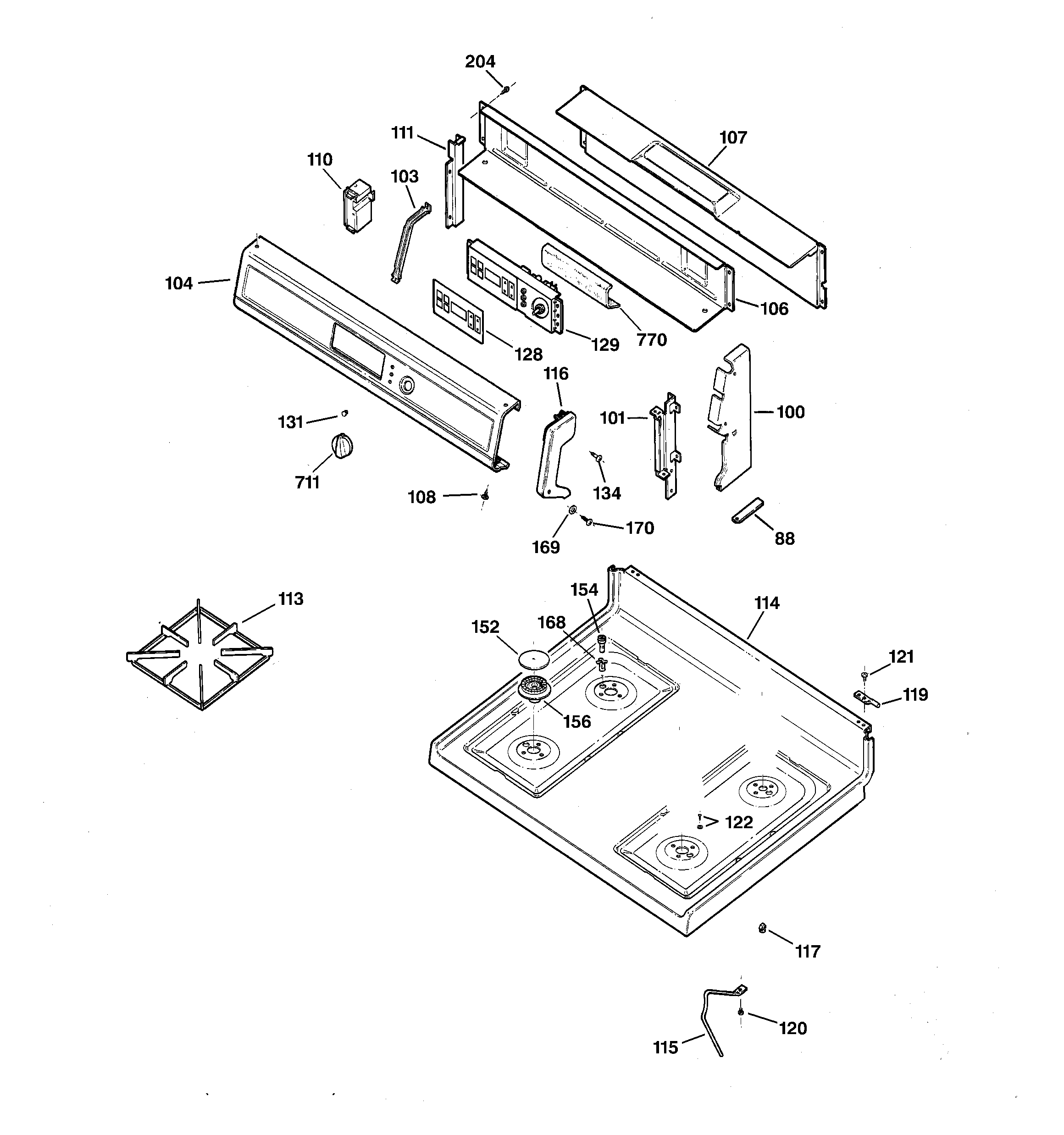 CONTROL PANEL & COOKTOP