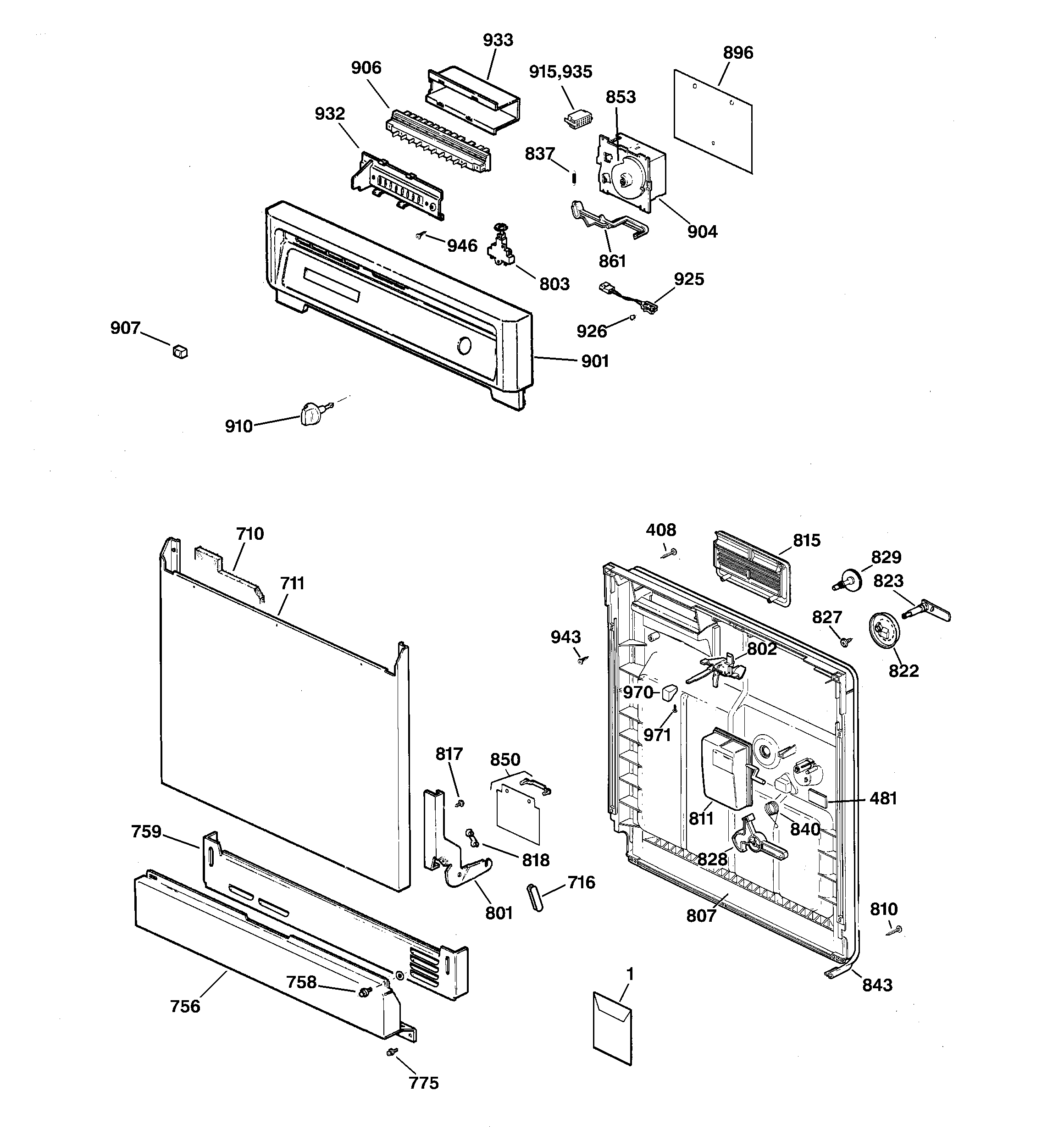 Escutcheon & door assembly