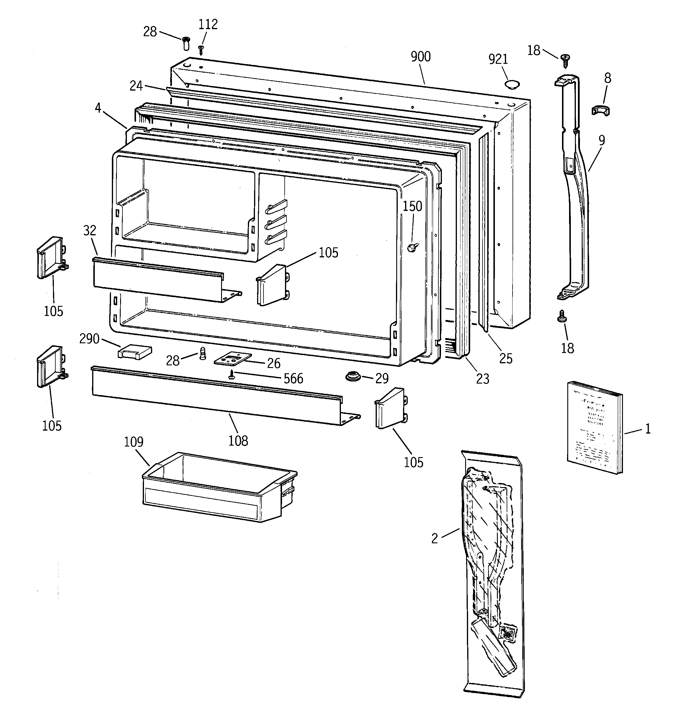 Freezer door