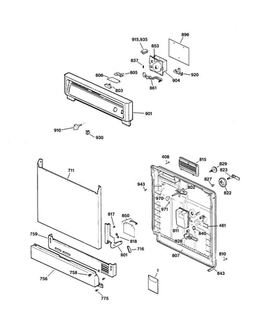 Escutcheon & door assembly