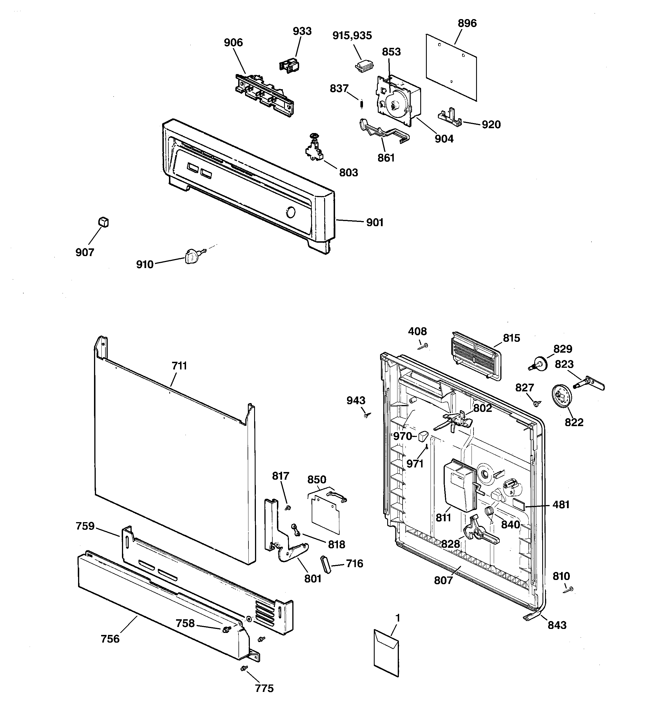 Escutcheon & door assembly