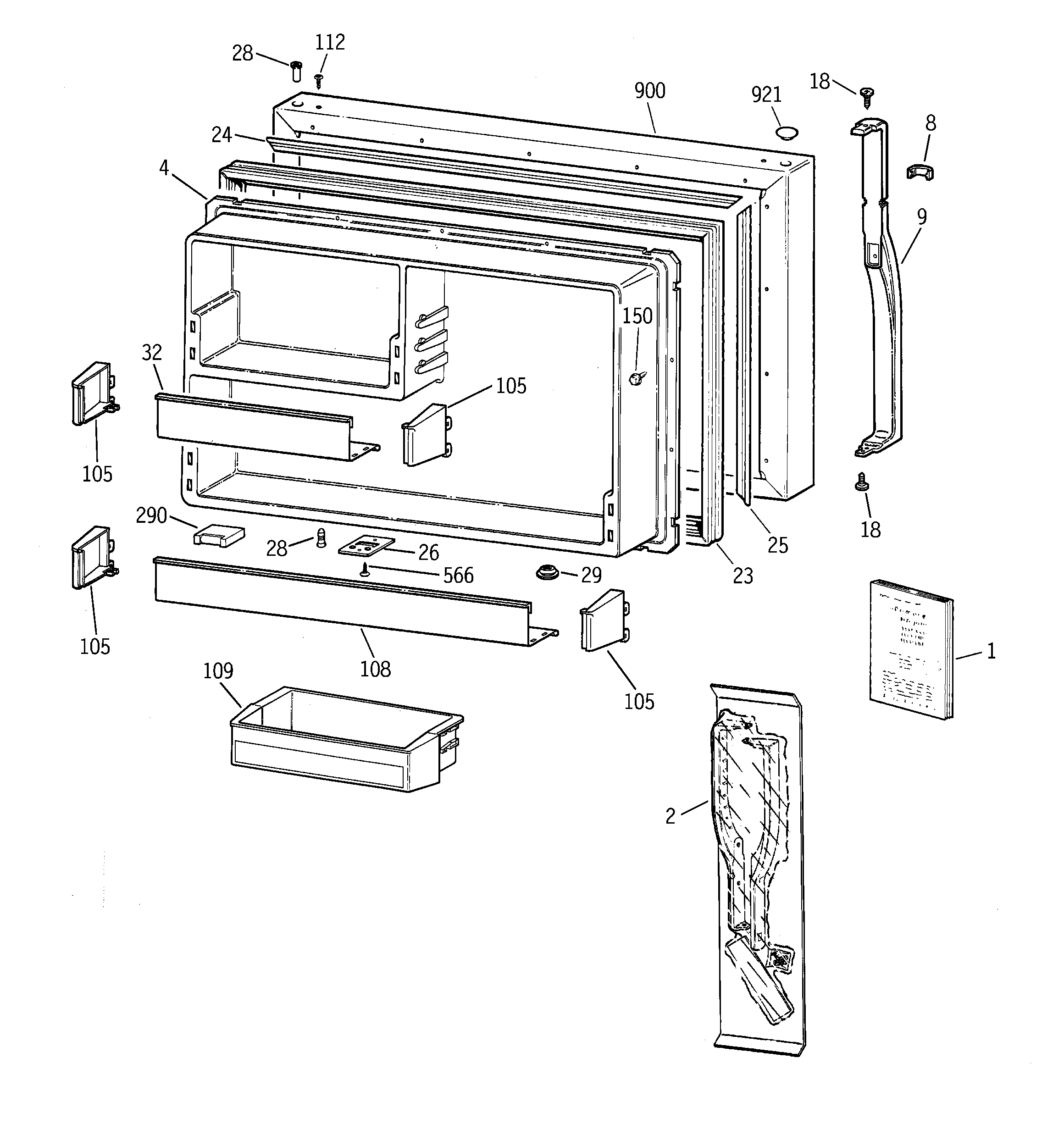 Freezer door