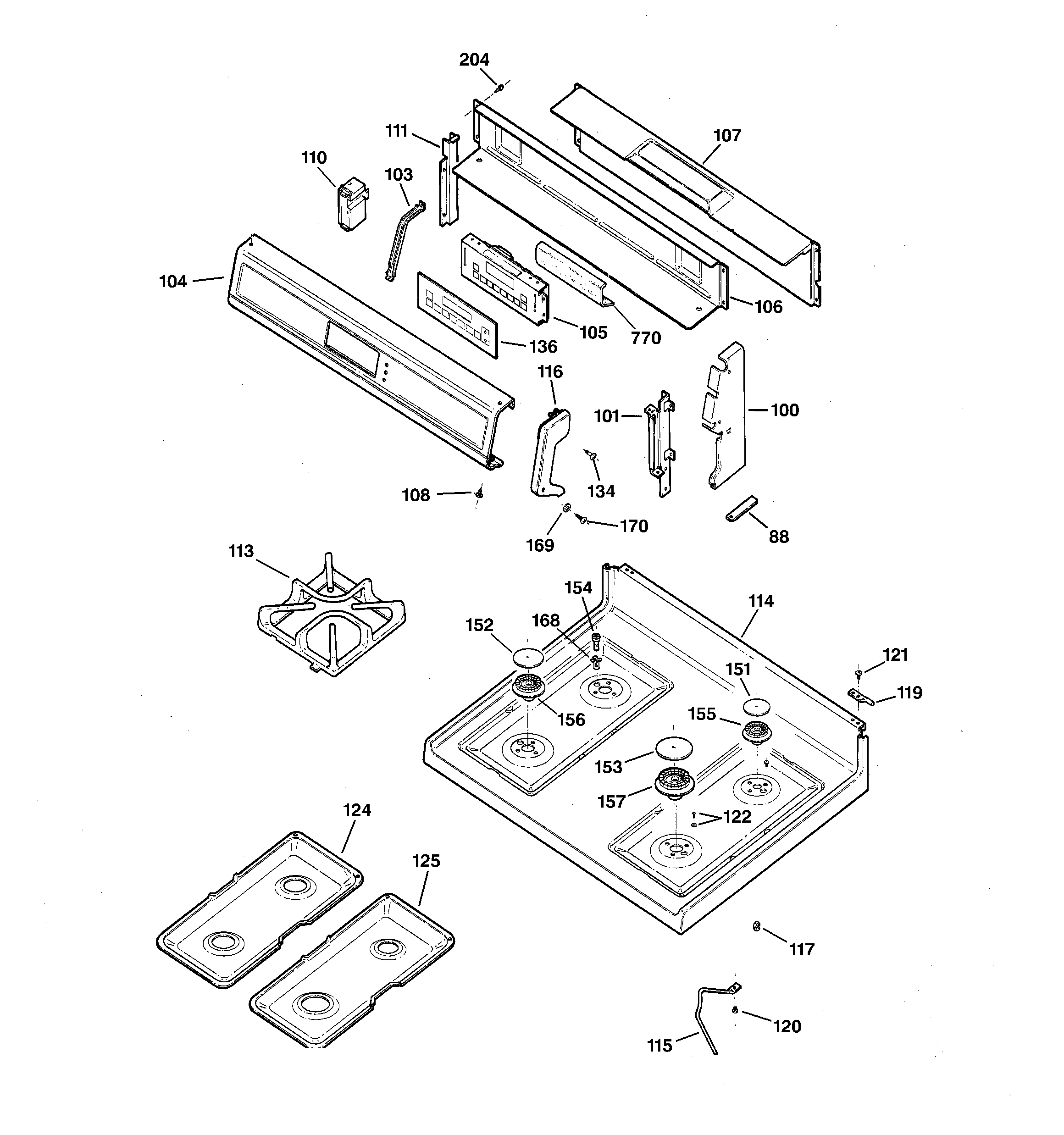 CONTROL PANEL & COOKTOP