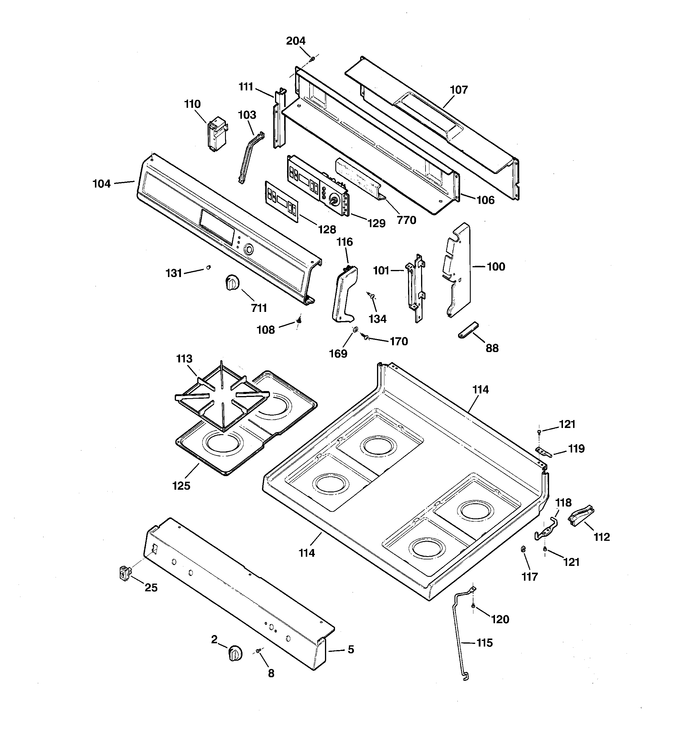 CONTROL PANEL & COOKTOP