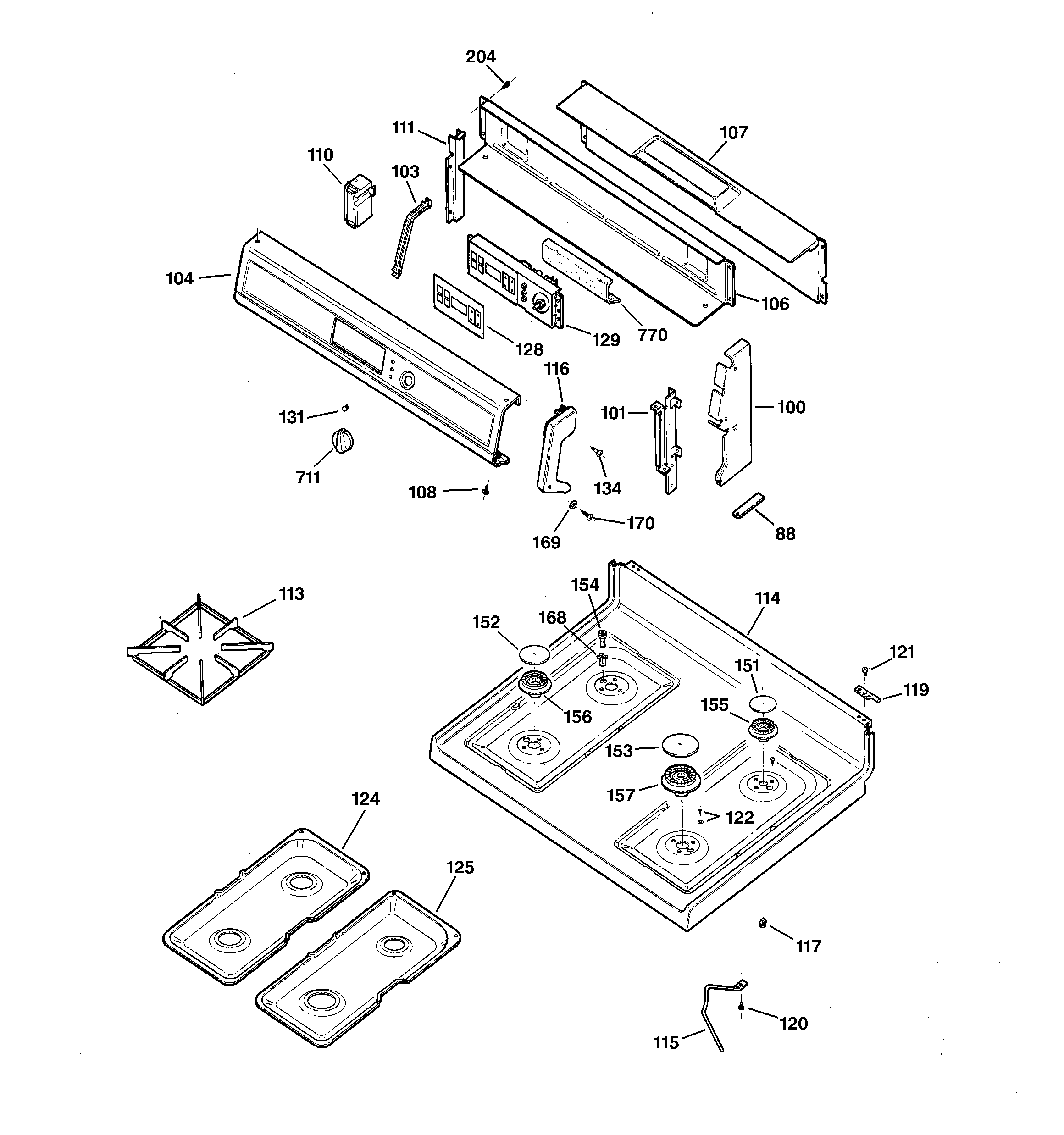 CONTROL PANEL & COOKTOP