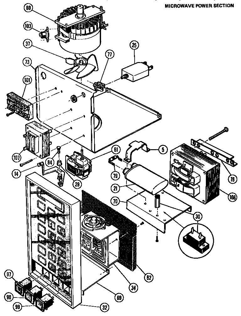 Microwave power section