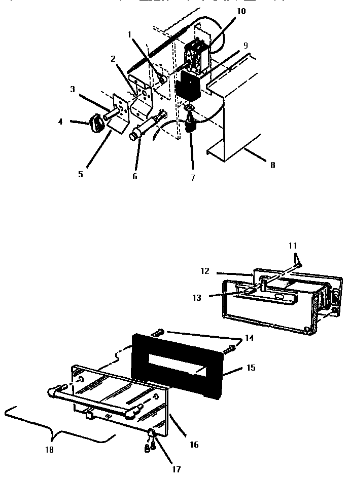 Control parts and door