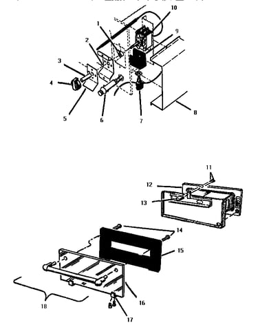 Control parts and door