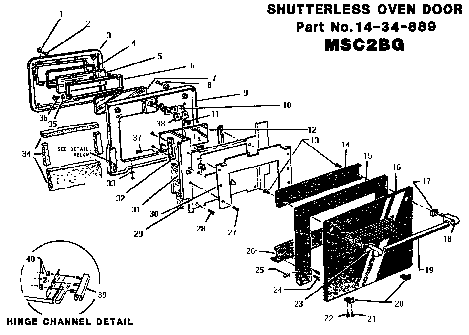 Shutterless oven door