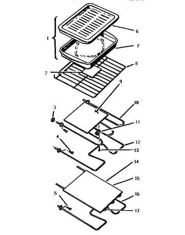 Rack, elements & pan assembly