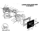 Thermador CMT231-01 lower oven door assembly diagram