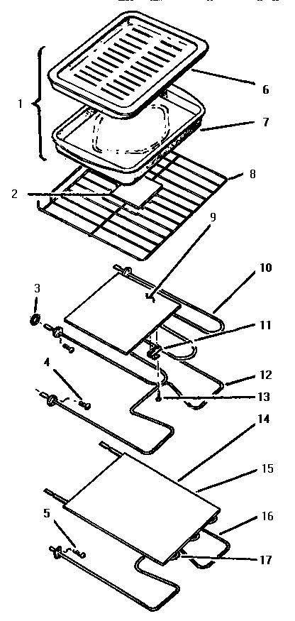 RACK, ELEMENTS & PAN ASSEMBLY