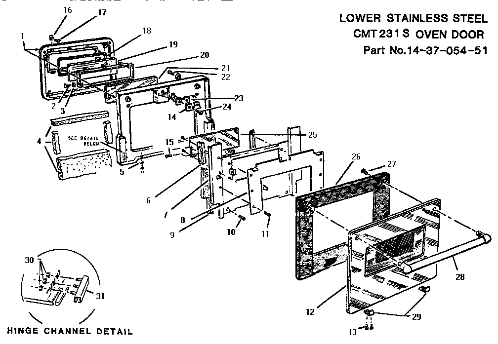 OVEN DOOR, LOWER