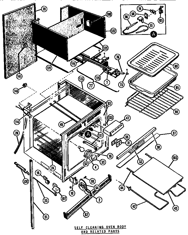 Self cleaning oven body