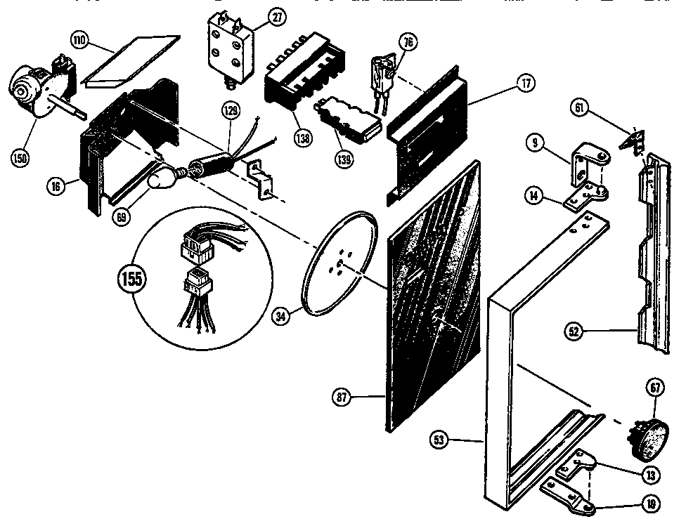 Microwave power compartment door